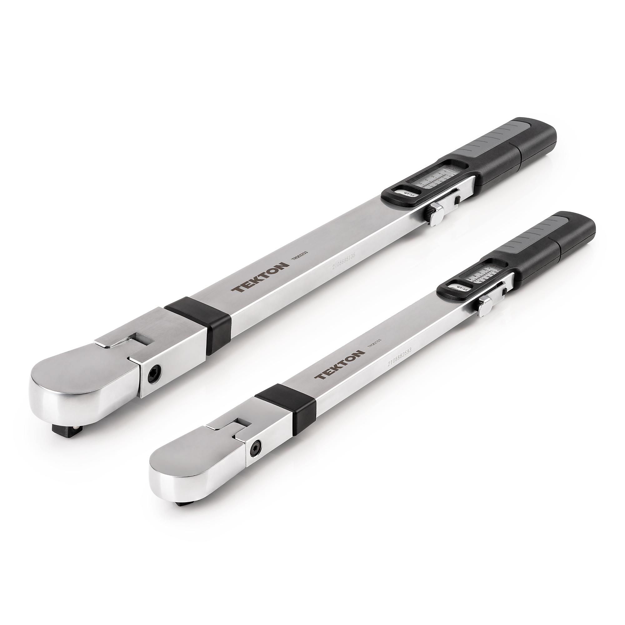 TEKTON 3/8, 1/2 Inch Drive 72-Tooth Flex Head Split Beam Torque Wrench Set, 2-Piece (20 - 100 ft-lb, 40 - 250 ft-lb) | TRQ99902